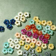 200pcs/50pcs Acrylic Beads, 0.55In/14mm Flower Shape, With Different Gradient Designs, Durable And Fade-Resistant, Perfect For Making DIY Earrings And Other Jewelry Crafts - Mixed Colors - View 3