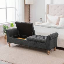 Sofa Bed Frame Charcoal Grey – Velvet Upholstery - 深灰色 - 查看 1