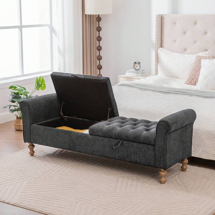 Sofa Bed Frame Charcoal Grey – Velvet Upholstery - 深灰色 - 查看 1