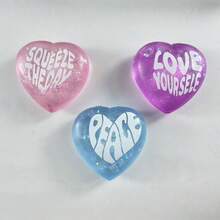 1pc Maltose Glitter Heart Squishy Slow Rebound Stress Relief Toy, Shiny Soft Small Heart (Random Color), Product Pattern And Packaging Random, Based On Actual Product - Multicolor - View 1
