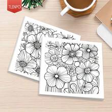 Tlenpo 1 Book, Diverse Floral Pattern Adult Coloring Book - 1 Book 20 Pages, 8.3 X 8.3 Inches, For Adults To Relieve Stress, Anxiety And Other Emotions, Holiday Gift, Back To School Gift, Christmas Gift, Halloween Gift, Also A Perfect Choice For Many Other Holiday Gifts (Accessories Not Included) - F - View 7