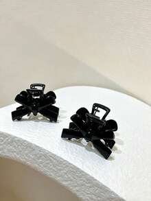 2pcs Women's Bow Mini Hair Clips, Front Hair Clips Side Clips Bangs Clips Hair Accessories, Suitable For Daily Wear - Black - View 10