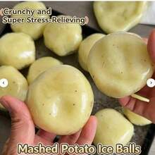 1pc Potato Mash Ice Cream Ball Handmade DIY Stress Relief Squeeze Toy, Popular Crunchy Sound - Multicolor - View 2