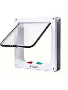 Cat & Dog Door White 4-Way Locking Pet Door, Indoor/Outdoor Universal, Windproof & Waterproof - XL - View 3