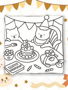 1pcCat Moment Coloring Book, A Comfortable And Cute Coloring Book For Everyone, Featuring Cozy And Lovely Patterns To Help You Relax(Essential For Hand Painting), Bold And Simple Design, Painting Gift For Holidays, Birthdays, And Parties - Multicolor - View 5