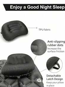 Portable Inflatable Pillow Outdoor Nap Pillow Multi-Color Jacquard TPU Inflatable Pillow For Traveling Camping Napping Desk Rest For Men Women Gift For Vacation And Outdoor Use Camping Essentials Accessories Holiday Essentials - Multicolor - View 9