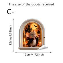 1/5pcs Halloween Cute Mouse Hole Wall Sticker, Cute Animal Pattern, Waterproof PVC Self-Adhesive, Suitable For Living Room - Bedroom - Kitchen - Entrance - Wall Corner Decoration, Halloween Decoration - Mouse Hole Sticker - View 12