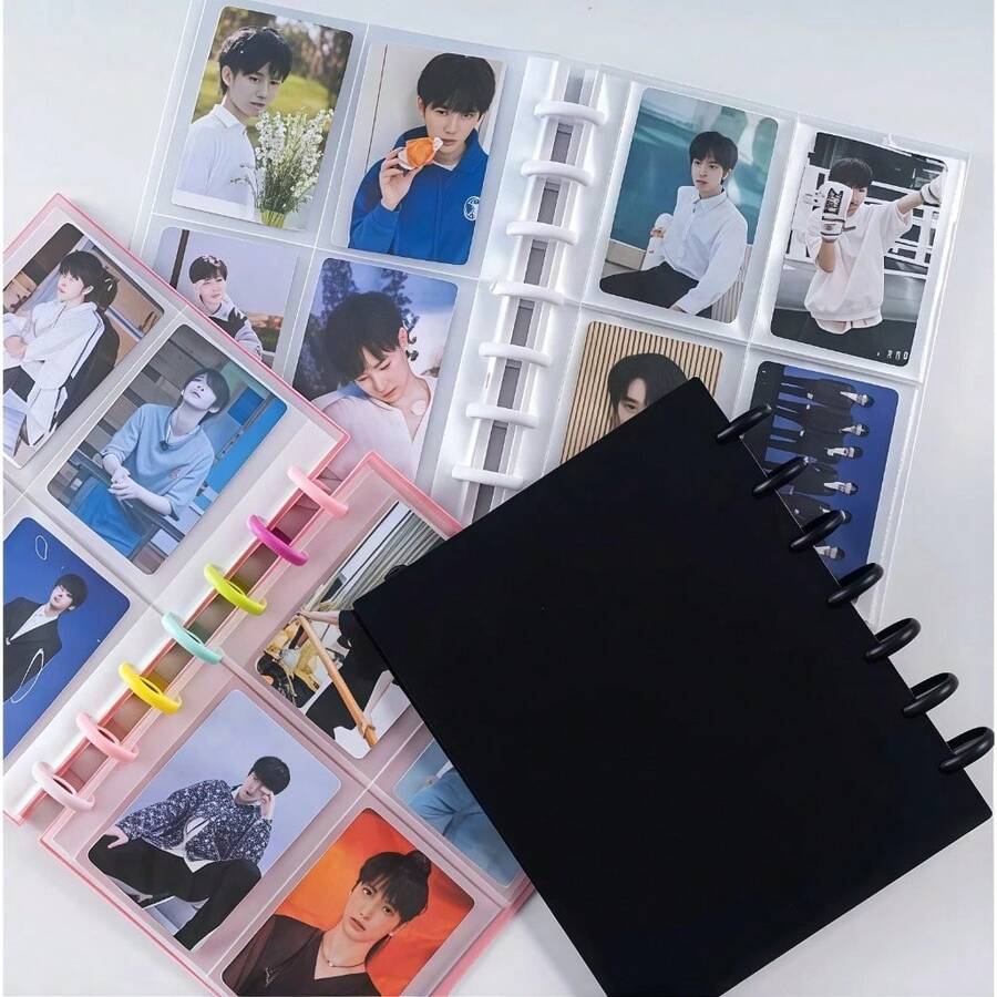 Álbum de Cartões Furo de Cogumelo para Photocards de Idols Fotos 3 Polegadas 4 Grid Portátil Resistente