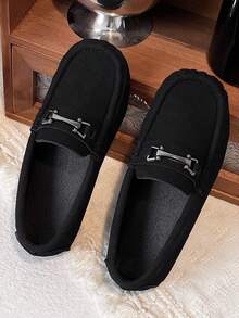 1 Pair Loafers Oxford Shoes, Soft Sole Casual Slip-On Sneakers Suitable For Boys' Spring/Autumn Outdoor Training Wear - Black - View 4