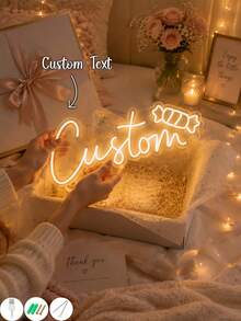 1 Buah Lampu Neon LED Kustom, Lampu Neon Nama Personalisasi dengan Desain Permen, Dekorasi Dinding Huruf Kustom, Dekorasi Resepsi Pernikahan, Dekorasi Pesta Manis, Dekorasi Kamar Romantis, Lampu Estetik Kamar Tidur, Hadiah Ulang Tahun, Hadiah Ulang Tahun Pernikahan - Aneka warna 4 - View 3
