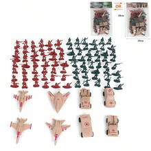 战争玩具迷你士兵模型军事车辆坦克飞机沙袋堡垒战斗场景套装，圣诞礼物，生日礼物 - 彩色 - 查看 12