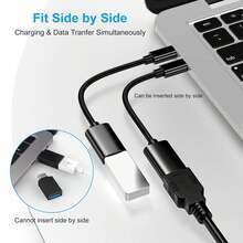 USB-C 轉 USB 轉接頭，USB-C 公頭轉 USB 母頭 OTG 數據傳輸線，加厚尼龍編織連接傳輸線 黑色定向線，鋁合金，USB 3.0 延長線，適用於 iPhone/Pro/Air [多色] - 彩色 - 查看 5