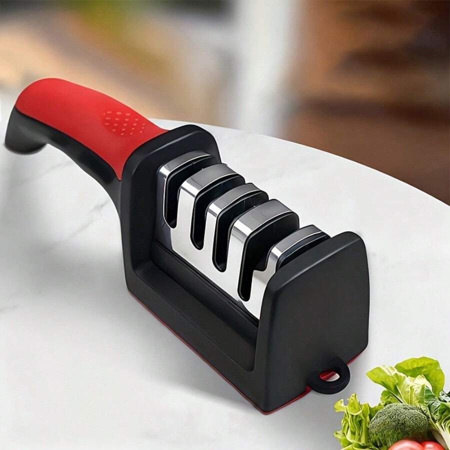4-Stage Professional Knife Sharpener - High Precision Sharpening Stones, Tungsten Steel, Diamond And Ceramic Sharpening Stones, With Non-Slip Handle - Easy To Use, Fast Sharpening, Long-Lasting Performance, Suitable For Father's Day - A - View 1