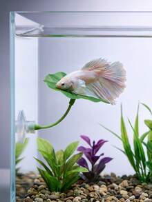 3pcs/1pc Betta Fish Resting Leaf Hammock, Artificial Lotus Leaf Spawning Bed For Aquarium, Realistic Silk Plant Decor With Suction Cups, Small Fish Hiding Cave, Essential Aquarium Accessory, Perfect Gift For Fish Tank - A - View 2