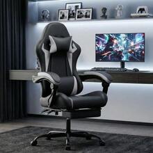 Ergonomic Gaming Chair With Lumbar Support And Headrest, Height-Adjustable Gamer Chair, PC Chair For Adults, Girls And Boys - 白色 - 查看 6