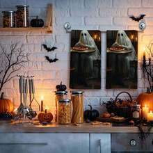 2/4/48pcs Halloween Series Ghost Restaurant Eating Pizza Pattern Printed Kitchen Towels - Ultra Soft, Highly Absorbent Polyester Tablecloths And Hand Towels, Perfect For Holiday Decor, Kitchen Decor, Party Decor. - Multicolor - View 3