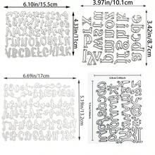 小寫 26 個字母金屬切割模版，適用於 DIY 相簿、禮品盒、紙卡、賀卡－剪貼簿切割與壓花 - DX566 - 查看 2