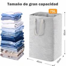 2 Piezas Cesta de Lavandería Plegable de Gran Capacidad, Cesto Organizador de Tela PEVA Impermeable, para Ropa, Juguetes y Artículos del Hogar - Ver 8