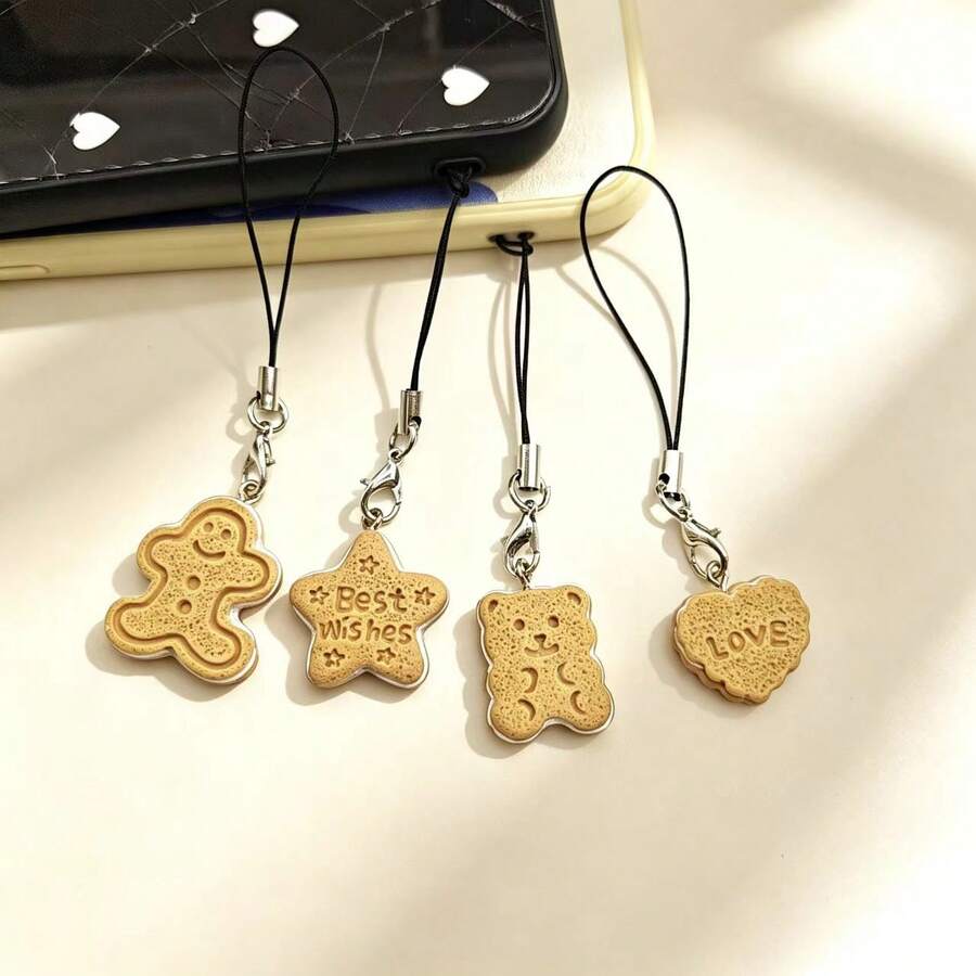 1pc Cookie Bear Pendant Phone Charm - Multicolor - View 1