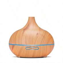 1pc 18.6oz (Approx. 530ml) Ultrasonic Cool Mist Humidifier Aromatherapy Oil Diffuser, With 7 Color LED Lights, Ultra Quiet, Adjustable Timer And Auto Shut-Off Switch, Light Brown, Suitable For Home, Office, Yoga, Spa, Bedroom - Multicolor - View 13