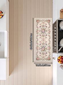 DAJIANG 1pc Floral Shaped Vintage Rug, Kitchen Rug, Bathroom/Kitchen/Outdoor/Indoor Universal, Long Runner Rug, Bedroom Living Room Bedside Mat, Machine Washable Easy To Clean, Entryway Mat, Non-Slip Bottom, Autumn Bathroom Decor Rug - Multicolor - View 14