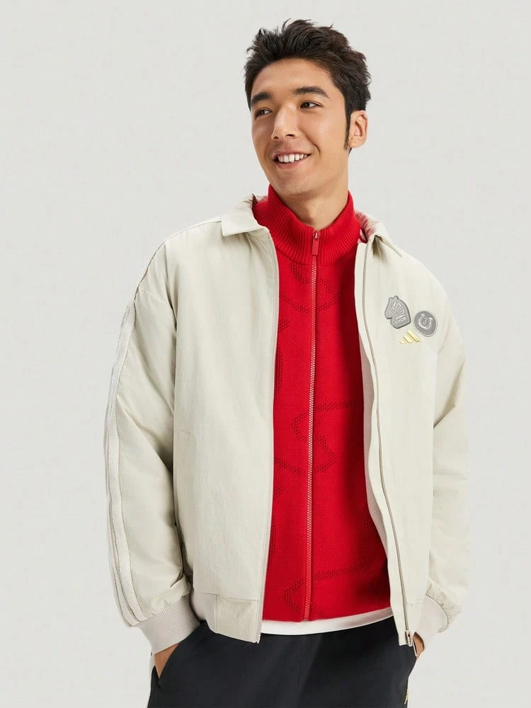 Adidas Men's NYR 3S WV JKT Woven Collarless Jacket KE4058 - Beige - View 1