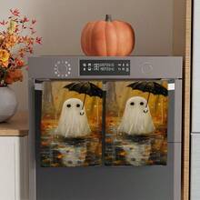 2/4/48pcs Halloween Series Autumn Rainforest Umbrella Ghost Pattern Printed Kitchen Towels - Ultra Soft, Highly Absorbent Polyester Tablecloths And Hand Towels, Perfect For Holiday Decor, Kitchen Decor, Party Decor. - Multicolor - View 13