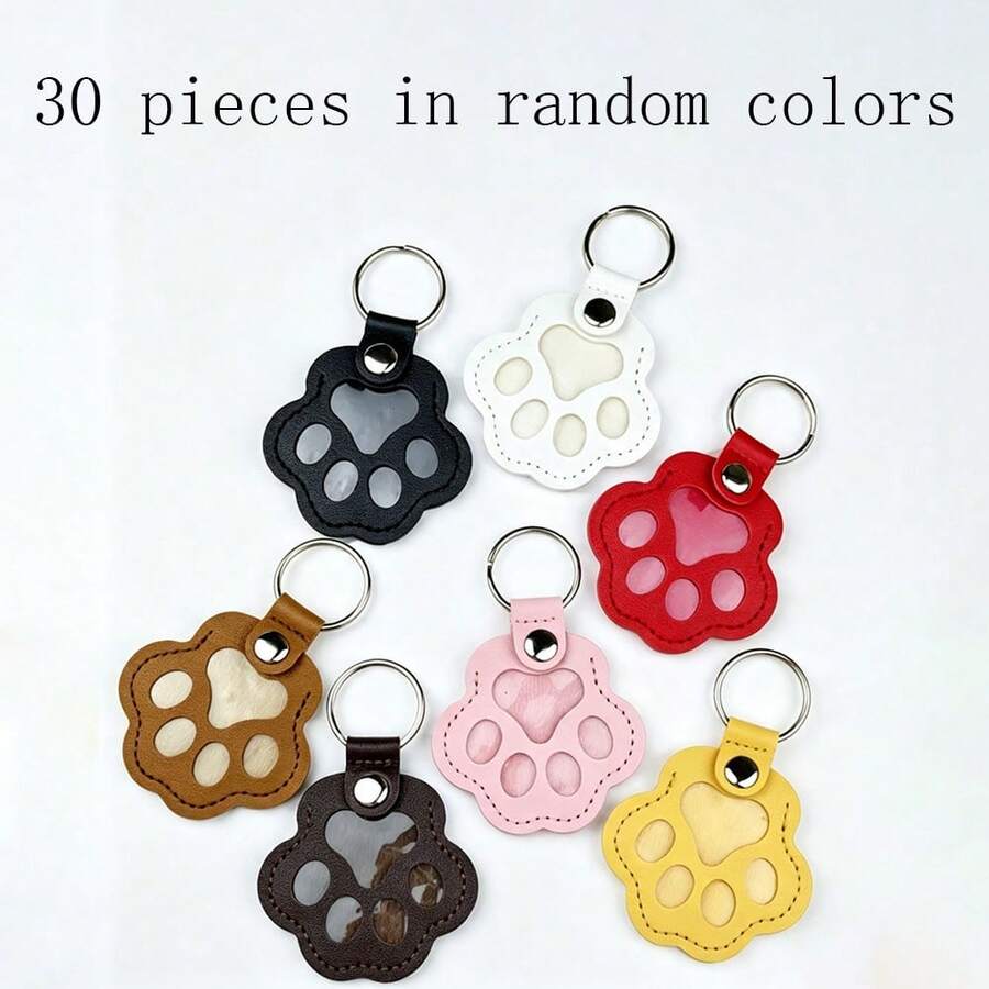 30pcs Pet Hair Memorial Keychain - Cute Paw Print Design With Storage Space For Dog/Cat Hair, Pet Owner Keepsake, Unique Gift Idea
