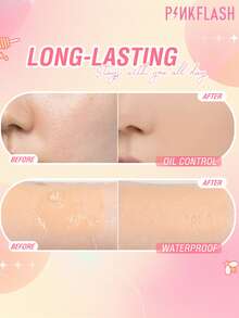 PINKFLASH Foundation Matte Tahan Lama 25g, Tekstur Halus Ringan, Tidak Terasa Berat Seperti Topeng, Formula Pengontrol Minyak, Tahan Keringat dan Anti Luntur - #3 BEIGE HANGAT - View 5