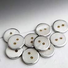 10/20/30顆 金色/銀色鑲邊貝殼鈕扣,適用於服飾配件製作與襯衫、家用紡織品裝飾、衣服鈕扣、手工縫製鈕扣 - 多色 - 查看 6