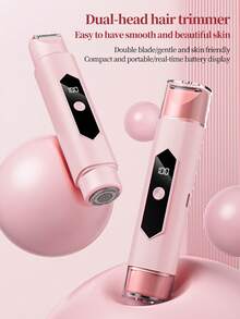 300mAh 2-In-1 Dual-Head Electric Shaver For Women, Rechargeable Portable Women's Hair Removal Razor, Suitable For Face, Bikini Area And Body Hair Removal - View 9