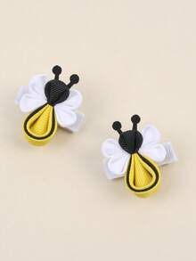 2PCS Bee Shaped Hair Clips With Cute Animal Hairpins Suitable For Daily Use Kids Hair Accessories - Multicolor - View 2