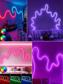 Dây đèn LED neon RGB USB kèm điều khiển từ xa 24 phím, đổi nhiều màu, trang trí tiệc và ngày lễ, quà tặng ngày lễ tuyệt vời cho bạn gái và bạn bè - RGB - Xem 7
