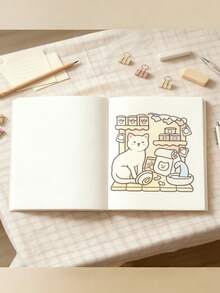1pcCat Moment Coloring Book, A Comfortable And Cute Coloring Book For Everyone, Featuring Cozy And Lovely Patterns To Help You Relax(Essential For Hand Painting), Bold And Simple Design, Painting Gift For Holidays, Birthdays, And Parties - Multicolor - View 7