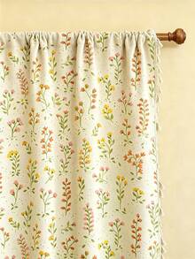 1pc Plaid Print With Tassel Trim Linen Material Modern Linen Gauze Curtain - Japanese Linen Style, Rod Pocket Design, Suitable For Living Room And Bedroom - Transparent And Light Filtering Curtain, Living Room Curtain, Bedroom Curtain (Tie-Back Not Included) - Multicolor - View 6