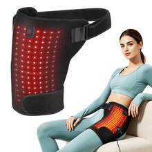 Hailicare Heated Red Light Hip Wrap With 3 Temperature Levels 45℃/55℃/65℃, USB Powered Heating Pad For Hip Thigh Buttock, Adjustable Strap Home Office Relax Heating Support - Black - View 2