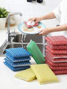4/8/16/24 buah - Spons Pembersih Aneka Warna, Spons Pembersih Anti Gores yang Ampuh Khusus untuk Dapur, 24 Buah Sikat Cuci Piring yang Dapat Digunakan Kembali, Cocok untuk Peralatan Makan, Peralatan Masak, Kamar Mandi, dan Pembersihan Rumah Tangga - Beraneka warna - View 4