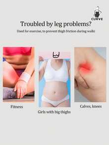 10pcs Unisex Invisible Anti-Chafing Thigh Bands With Curved Non-Woven Fabric Friction Protection Pads, Suitable For Inner Thighs And Calves, Providing Seamless Sweat-Absorbing Protection For Summer, Running And Dresses - Thin style - View 4