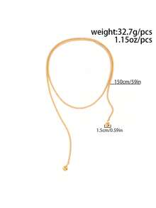 1pc Fashionable Casual Minimalist Multi-Layered Wrapped Long Necklace - Ideal For Daily Parties, Vacations, Or As A Gift Choice. - Long Necklace - View 6