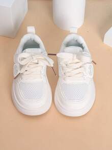 Toddler Fashion Versatile Casual Hook And Loop Sports Skate Shoes - White - View 5
