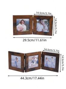 1pc Foldable Multi-Panel Hinged Photo Frame, Pink Square Desktop Photo Frame, Independent Collage Photo Frame, Suitable For Family Portraits, Couple Photos, Desktop Decoration, Home Beautification Display And Memorial Photo Display - Multi-color - View 5