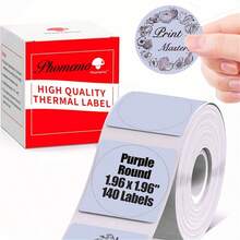 1pc 50mm Round Circle Self-Adhesive Labels For Phomemo M110/M110S/M120/M200/M220 Label Maker For Barcode Label, DIY - Multicolor - View 8
