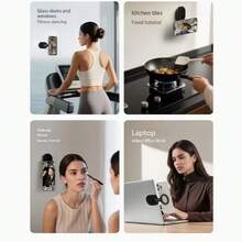 Suction Cup Magnetic Mount Phone Holder, Foldable Rotating 3-In-1 Multi-Function Phone Stand - Black - View 5
