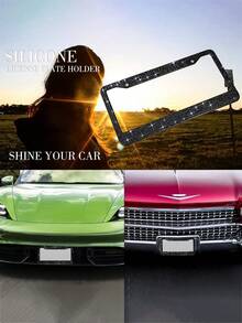 Sparkling Rhinestone License Plate Frame Unisex - Sparkling Diamond Car License Plate Holder Cover, With Glitter Crystal Screw Caps, Stainless Steel Material, Handmade Vehicle License Plate Frame. Available In 1pc Or 2pcs. - Style B - View 12