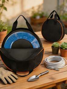 Heavy Duty Round Tool Bag With Zipper, Durable Canvas Portable Storage Bag, Compact Practical Organizer For Cables, Chargers, Tools, Suitable For Workshop, RV, Gardening, Camping, Car, Garage - Multicolor - View 5