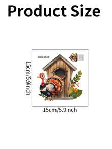 2pcs Thanksgiving Window Stickers, Removable Glass Decals, Cartoon Turkey Pumpkin Maple Leaf Hello Fall Pattern, Window Door Wall Party Decoration, For Adults, Thanksgiving Decor, Autumn Harvest Seasonal Holiday Decoration Supplies - Multicolor - View 9