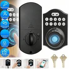 Cerradura inteligente Bluetooth con huella dactilar – Control remoto mediante la aplicación Tuya, cerradura de entrada sin llave con huella dactilar biométrica, contraseña, llave y modo de acceso para el hogar y la oficina – Negro - DS06DSTUYA - Ver 9