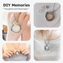 Pet Hair Memorial Necklace Storage Teeth Hair My Dog Heart Pendant DIY Openable - Silver - View 6