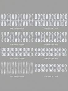 120Pcs Solid Oval Flat Full Cover Nail Tips Clear Gel Nail Polish Color Chart Display Nail Tips Japanese Nail Art Sample Board For Salon - Clear - View 7