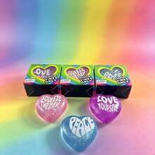 1pc Maltose Glitter Heart Squishy Slow Rebound Stress Relief Toy, Shiny Soft Small Heart (Random Color), Product Pattern And Packaging Random, Based On Actual Product - Multicolor - View 5